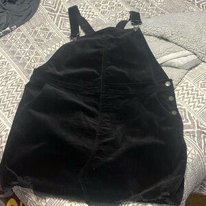 XL black jean overall skirt